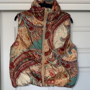 SHEIN Multicolor Paisley Puffer Vest